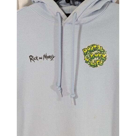 Rick and Morty Portal Boyz 4 Life Blue Hoodie by H&M/Cartoon Network Size XS - Picture 2 of 11